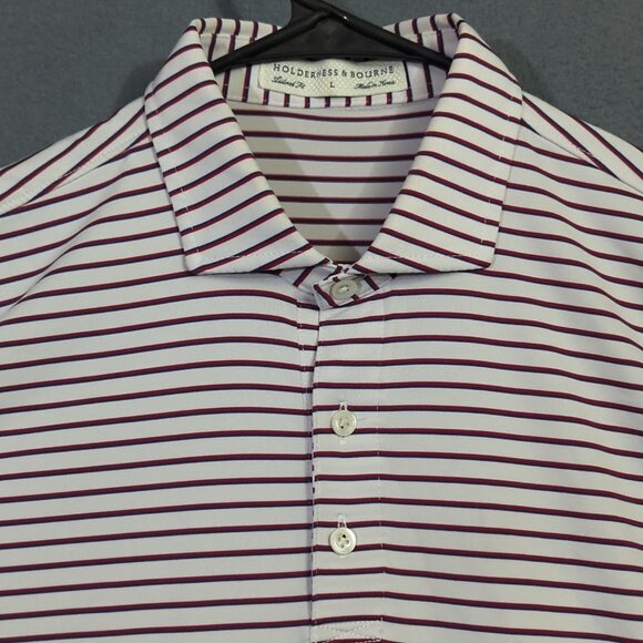 Holderness And Borne Shirt Men's L Multicolor Striped Polo - Picture 5 of 11